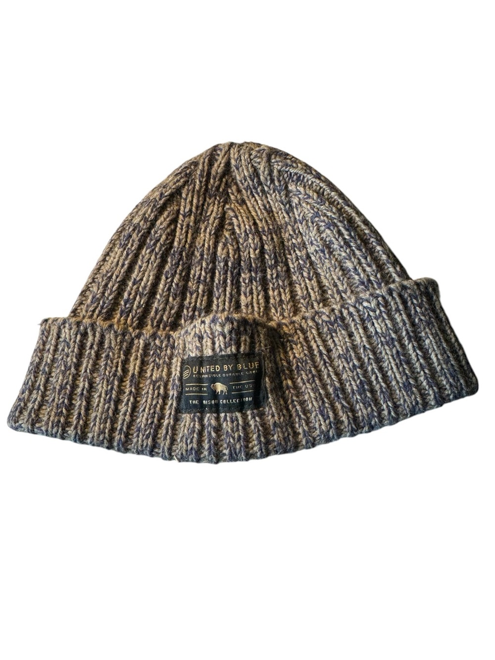 United By Blue Marled Knit Beanie in Heathered Gray Brown Adult OS